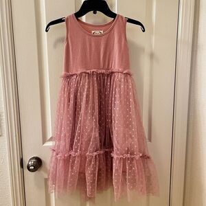 Joyfolie Mia Joy Leila Tulle Dress in Mauve Pink Polka Dots Girls Size 10 NWT